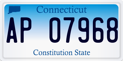 CT license plate AP07968