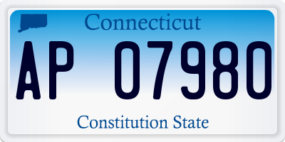 CT license plate AP07980