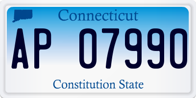 CT license plate AP07990