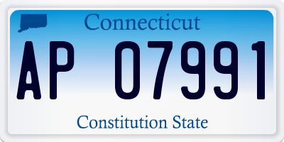 CT license plate AP07991