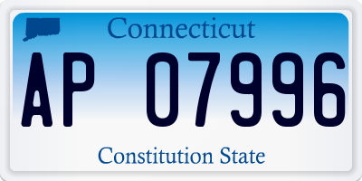 CT license plate AP07996