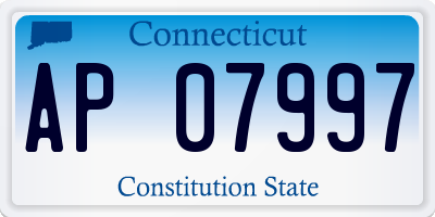 CT license plate AP07997