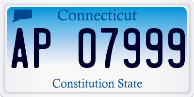 CT license plate AP07999