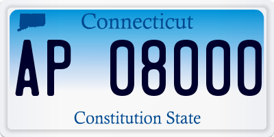 CT license plate AP08000