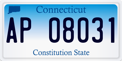 CT license plate AP08031