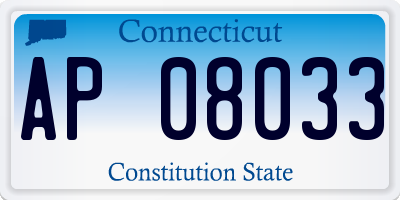 CT license plate AP08033