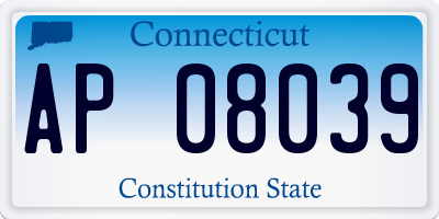 CT license plate AP08039