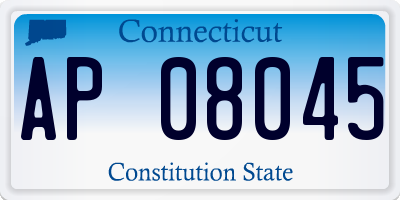 CT license plate AP08045
