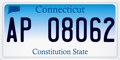 CT license plate AP08062
