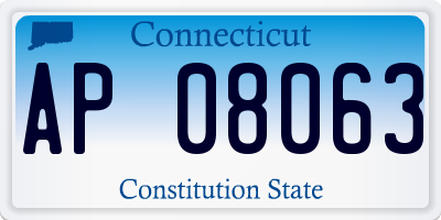 CT license plate AP08063