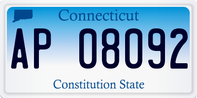 CT license plate AP08092