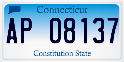 CT license plate AP08137