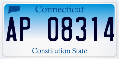 CT license plate AP08314