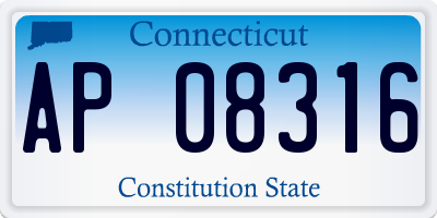 CT license plate AP08316