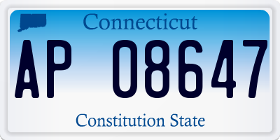 CT license plate AP08647