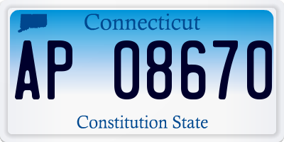 CT license plate AP08670