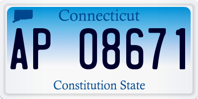 CT license plate AP08671
