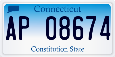 CT license plate AP08674