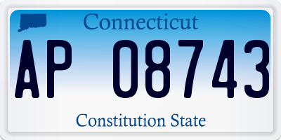 CT license plate AP08743