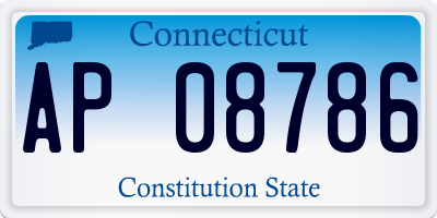 CT license plate AP08786