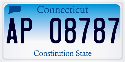 CT license plate AP08787