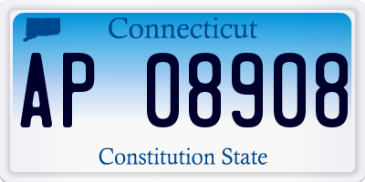 CT license plate AP08908