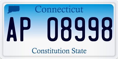CT license plate AP08998