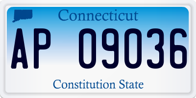 CT license plate AP09036