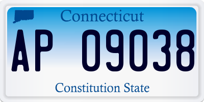CT license plate AP09038