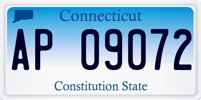 CT license plate AP09072