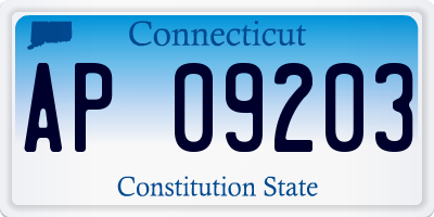 CT license plate AP09203