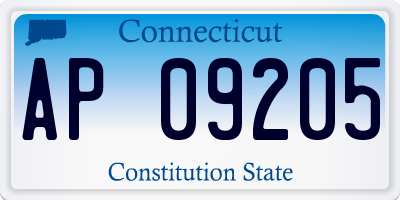 CT license plate AP09205