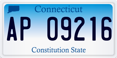 CT license plate AP09216
