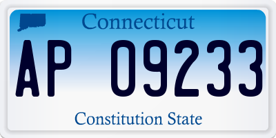 CT license plate AP09233