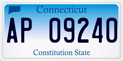 CT license plate AP09240