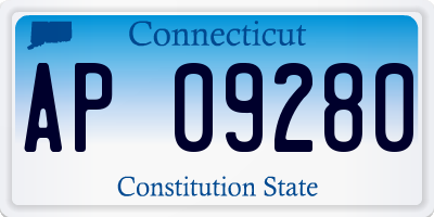 CT license plate AP09280