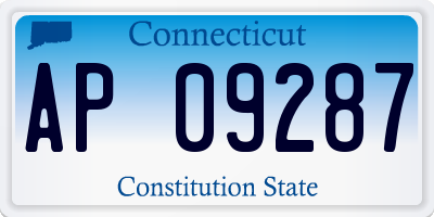 CT license plate AP09287