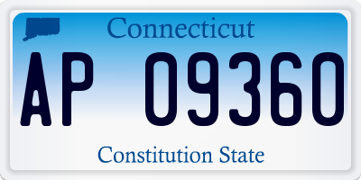 CT license plate AP09360