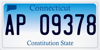 CT license plate AP09378