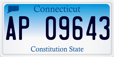 CT license plate AP09643