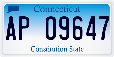 CT license plate AP09647