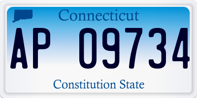 CT license plate AP09734