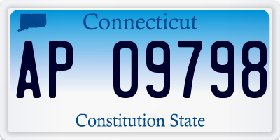 CT license plate AP09798
