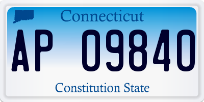 CT license plate AP09840