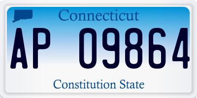 CT license plate AP09864