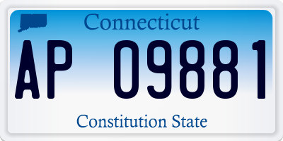 CT license plate AP09881