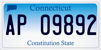 CT license plate AP09892