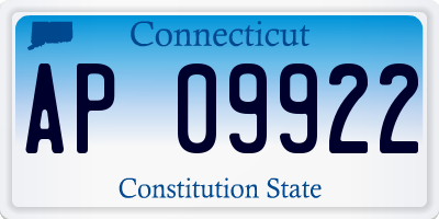 CT license plate AP09922
