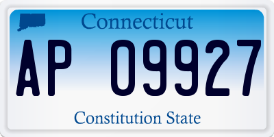 CT license plate AP09927