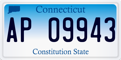 CT license plate AP09943